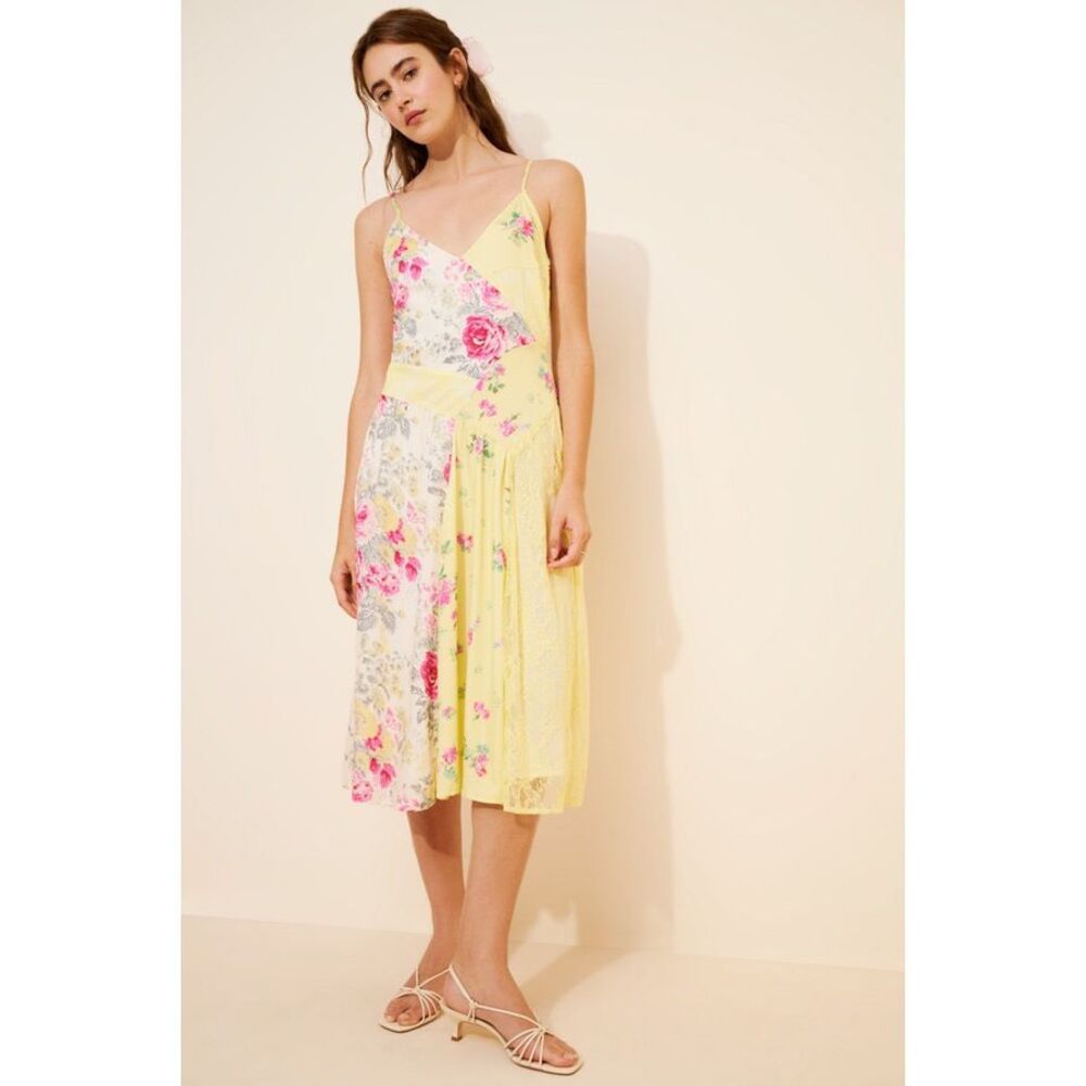 Anthropologie Sleeveless Patchwork Slip Dress